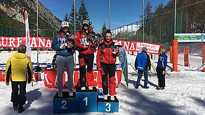 3_podio_Aspiranti_F_Slalom_FIS_Claviere_19_03_2024_gara 1